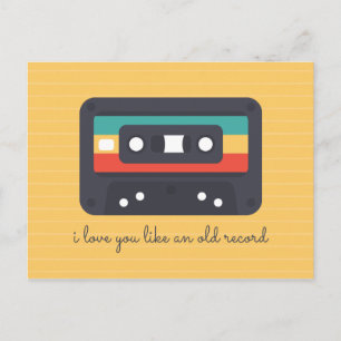 Cartes Amour Cassette Lignes Jaunes