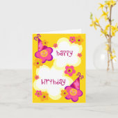 Cartes Anniversaires de enfants (Fleur jaune)