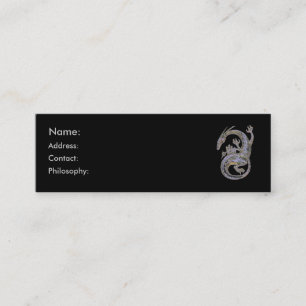 Cartes argentées de profil de dragon