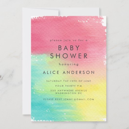 Cartes arrière - plans Rainbow Watercolor (Devant)