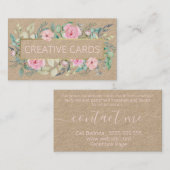 Cartes artisanales de Bouquet Kraft Scbooking (Devant / Derrière)