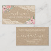 Cartes artisanales de dentelle florale rustique (Devant / Derrière)