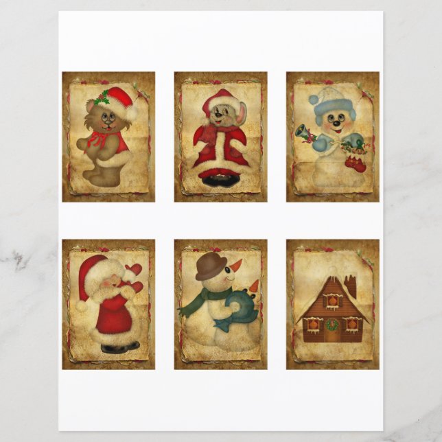 Cartes ATC de Noël Vintage (Devant)