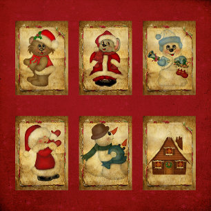 Cartes ATC de Noël Vintage