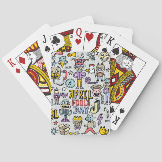Cartes Avril Fools : Jeu de Doodles Colorés.