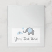 Cartes Baby shower bleu et gris éléphant (Extérieur déplié)