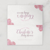Cartes baby shower rose et crème (Extérieur déplié)