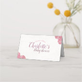 Cartes baby shower rose et crème (Dos)