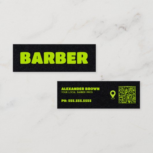 Cartes Barber QR personnalisées (Devant / Derrière)