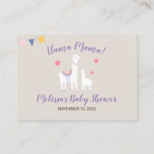 Cartes Billet Cute Llama Baby shower Déchets (Dos)