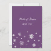 Cartes blanches de faire-part de mariage d'hiver (Dos)