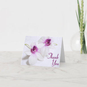 Cartes blanches de Merci d'orchidée