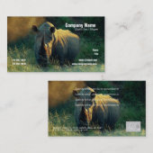 cartes blanches de profil de safari de rhinocéros (Devant / Derrière)
