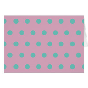 Cartes blanches Pointe Polka (Rose & Aqua)
