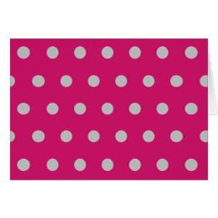 Cartes blanches Pointe Polka (Rose et Gris Chaud)