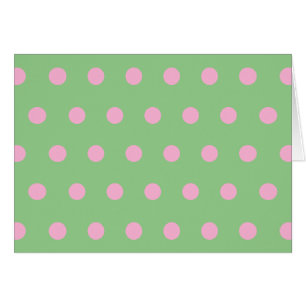 Cartes blanches Pointe Polka (Vert Sage et Rose Pa
