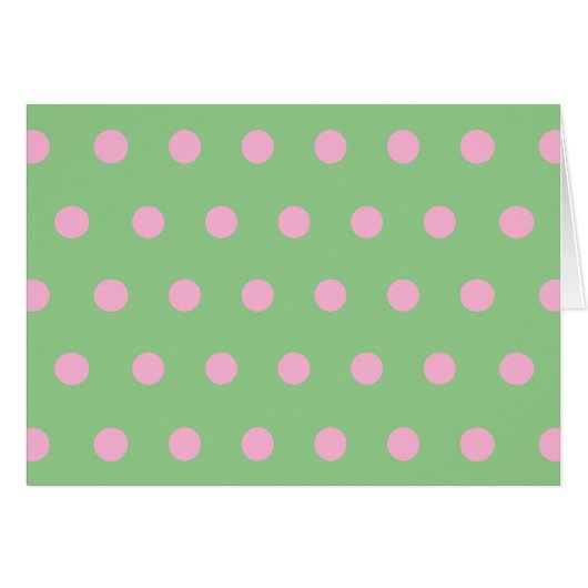 Cartes blanches Pointe Polka (Vert Sage et Rose Pa (Devant horizontal)