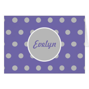 Cartes blanches Polka personnalisées (Lavande)