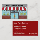 Cartes blanches rouges personnalisables de magasin (Devant / Derrière)