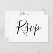 Cartes Blancs RSVP Simple Script Pour Mariage (Devant / Derrière)