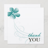 Cartes bleues de Merci de mariage d'Aqua (Devant / Derrière)