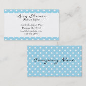 Cartes bleues de mode de style de point de polka (Devant / Derrière)