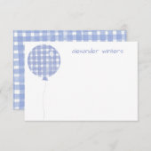 Cartes Bleues En vichy Aquarelle Bleu (Devant / Derrière)