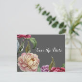 Cartes 'Bohemian Grey & Purple Floral Save the Dat (Debout devant)