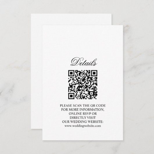 Cartes Boho Floral Mariage Rustique Code QR (Devant / Derrière)