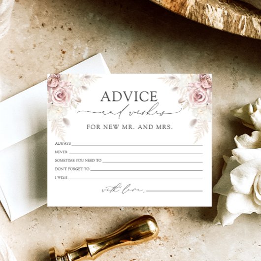 Cartes Boho Rose Dusty Conseils et Voeux