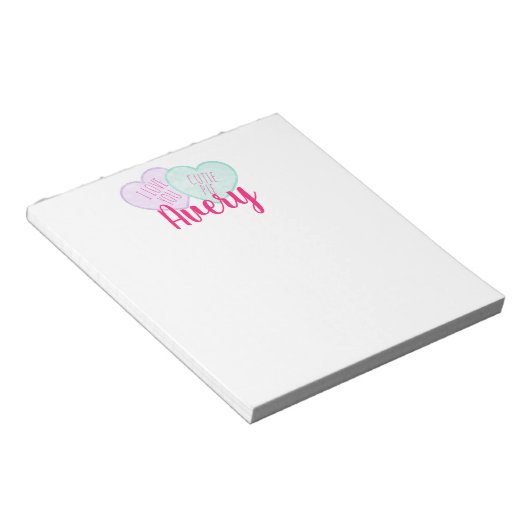 Cartes bonbons personnalisées Bloc-notes Valentine (Incliné)
