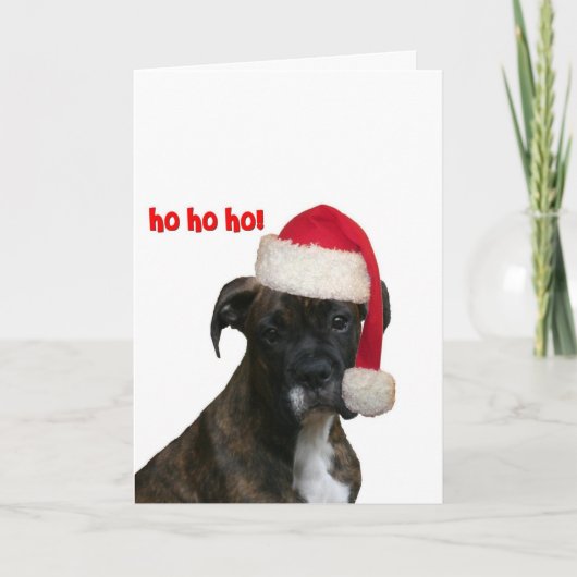 Cartes : Boxer Pup Père Noël (Devant)