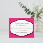 Cartes Brown et blanc Fuchsia/RSVP (Debout devant)