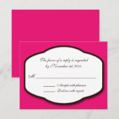 Cartes Brown et blanc Fuchsia/RSVP (Devant / Derrière)