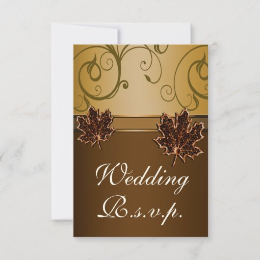 Cartes Brown Mariage de automne RSVP au chocolat f (Devant)