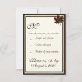 Cartes Brown Mariage de automne RSVP au chocolat f (Dos)