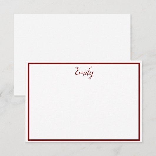 Cartes Burgandy et Blanc personnalisées (Devant / Derrière)