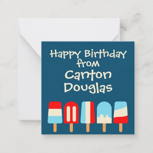 Cartes Cadeau Personnalisées Popsicles (Devant)