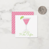 Cartes Cadeau Pink Poka Dot Cocktail (Devant/Arrière en situation)
