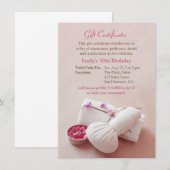 Cartes Cadeau Spa Invitations pour Fête d'Annivers (Devant / Derrière)