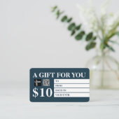 Cartes cadeaux bleu et blanc modernes (Debout devant)