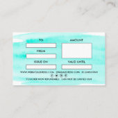 Cartes cadeaux Brosse à l'aquarelle de script mode (Dos)