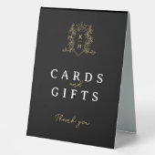 Cartes cadeaux couronne or noir signe mariage (Recto)
