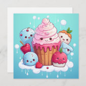 Cartes Cadeaux Cute Kawaii (Devant / Derrière)