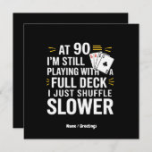 Cartes cadeaux d'anniversaire 90 ans drôles Jeu co (Devant / Derrière)