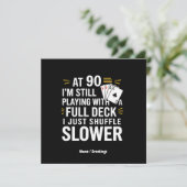 Cartes cadeaux d'anniversaire 90 ans drôles Jeu co (Debout devant)