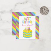 Cartes Cadeaux De Gâteau D'Anniversaire Coloré (Devant/Arrière en situation)