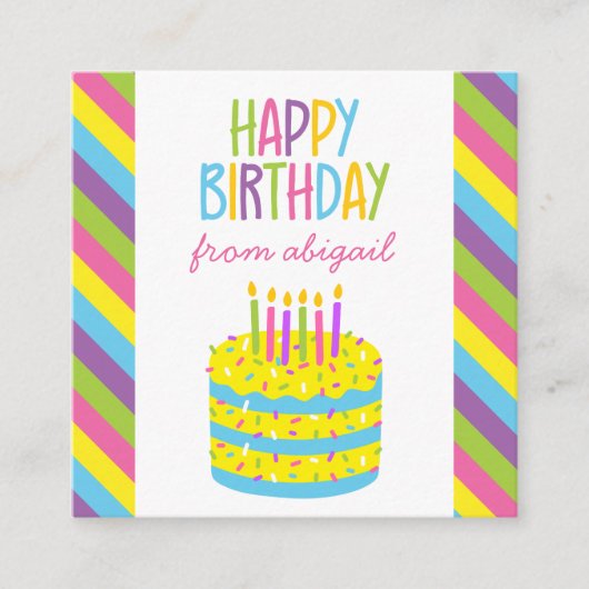Cartes Cadeaux De Gâteau D'Anniversaire Coloré (Devant)