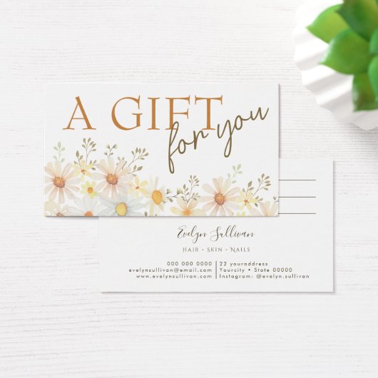 Cartes cadeaux de marguerites délicates (Bureau)