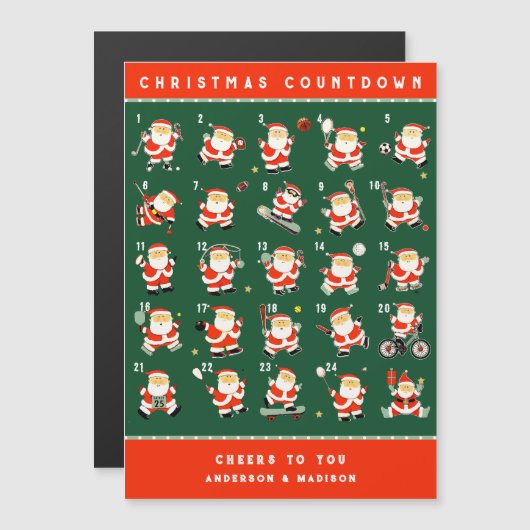 Cartes cadeaux de Noël pour les amateurs de sport (Devant / Derrière)